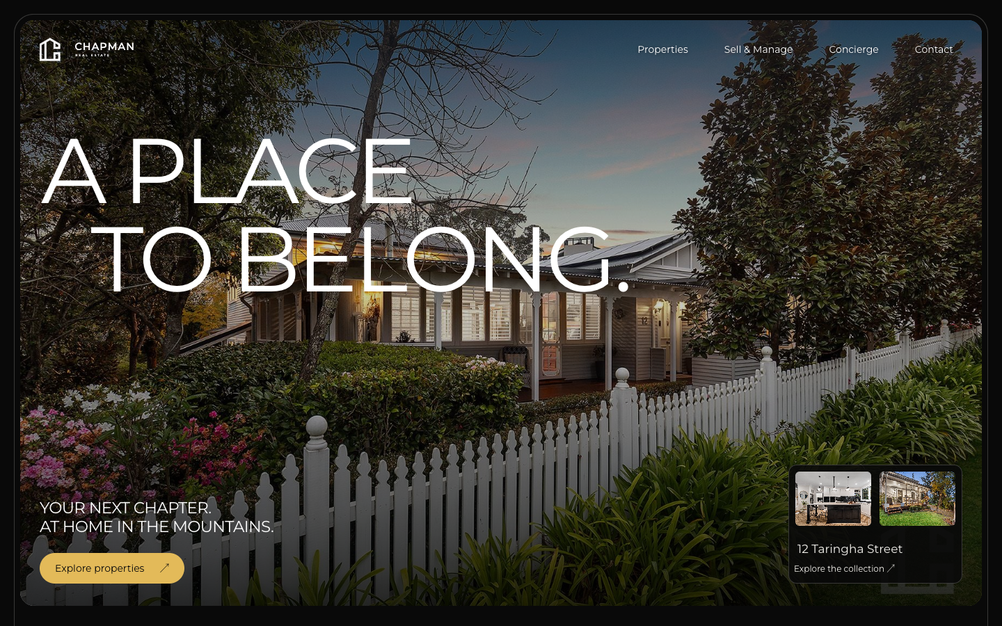 Chapman homepage design